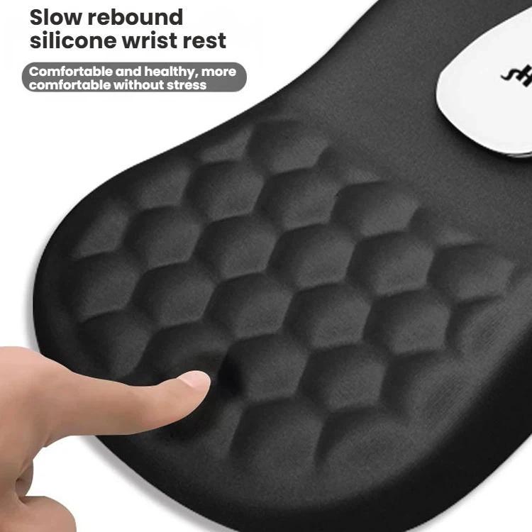 Ergonomic Silicone Mouse Pad with Wrist Rest for Gaming and Office Use - Black