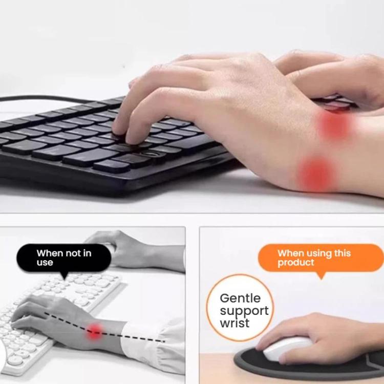 Ergonomic Silicone Mouse Pad with Wrist Rest for Gaming and Office Use - Black