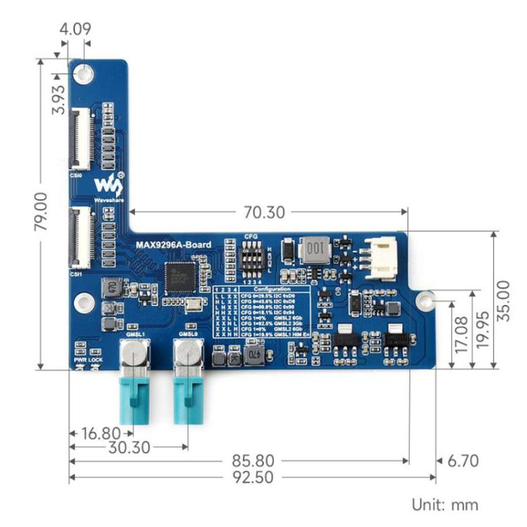 Waveshare 33623 2-Ch GMSL Camera Adapter Board Equipped With MAX9296A Deserializer High-Speed And Low-Latency Serial Transmission