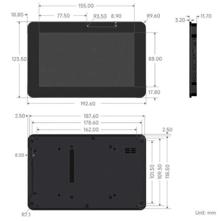 Waveshare ESP32-P4-WIFI6 HMI All-In-One Touch Display Development Board 10-Point Touch, Spec: 7 inch