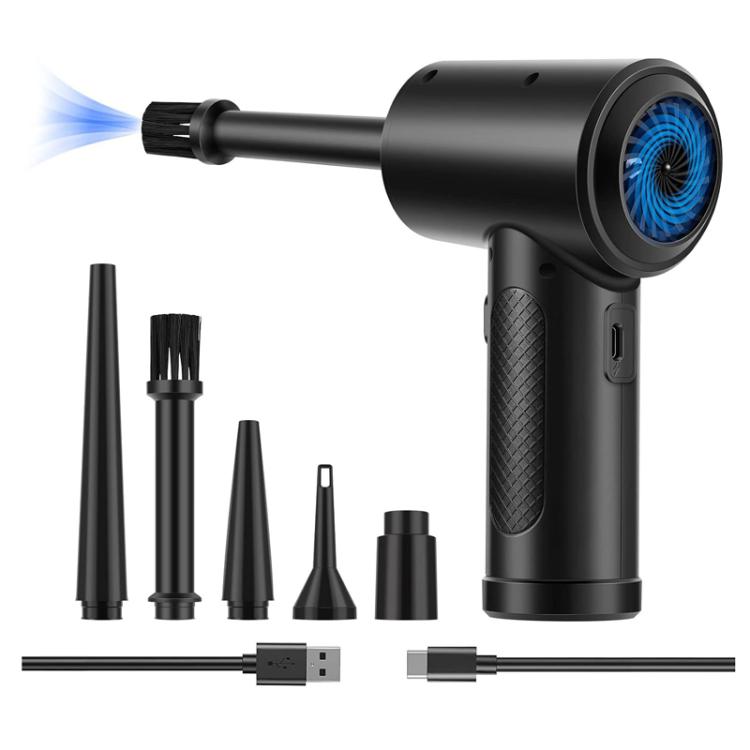 Cordless Turbo Fan Blower And Vacuum Cleaner With 5 Interchangeable Nozzles & LED Light No Brush