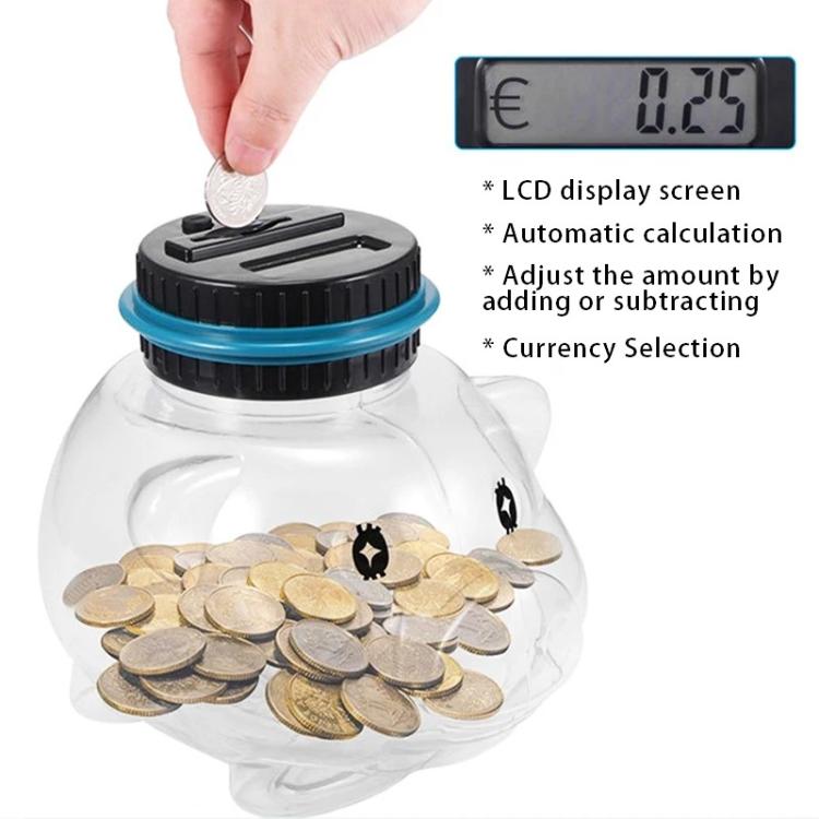 1.6L Piggy Bank Electronic Counting Coin Bank, Specification: Mexican Peso