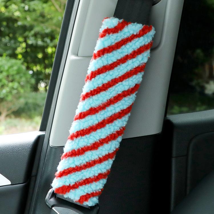 2pcs Car Seatbelt Lamb Wool Shoulder Pad Decoration