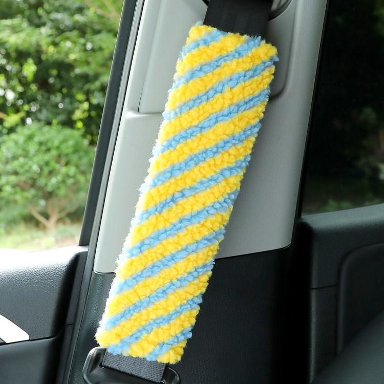 2pcs Car Seatbelt Lamb Wool Shoulder Pad Decoration