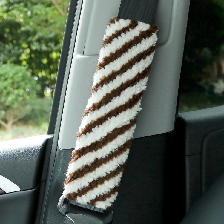 2pcs Car Seatbelt Lamb Wool Shoulder Pad Decoration