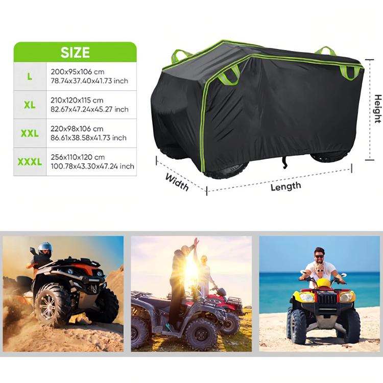 Thickened Electric ATV Dust Waterproof Cover, Size: XXL - Black