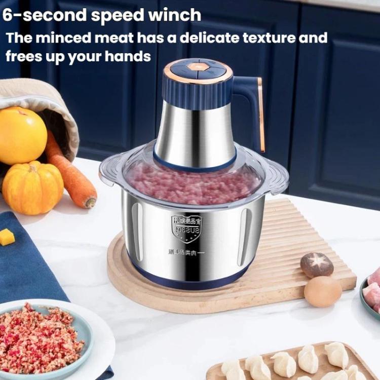 5L Large-Capacity Stainless Steel Meat Grinder Home Food Processor High-Power Electric Baby Food Maker US Plug