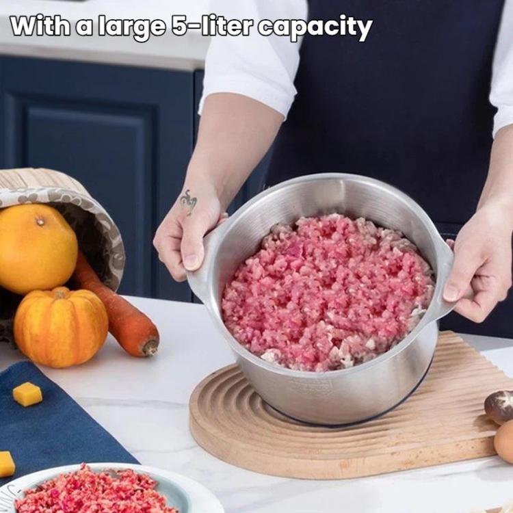 5L Large-Capacity Stainless Steel Meat Grinder Home Food Processor High-Power Electric Baby Food Maker UK Plug