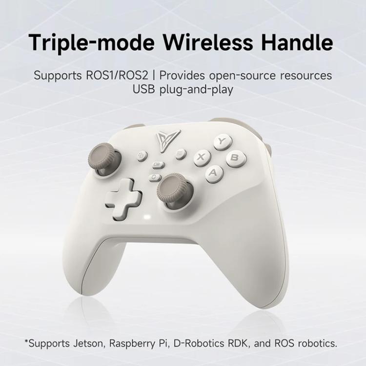 YAHBOOM Tri-Mode ROS Robot Controller Wireless Gamepad for Jetson, Raspberry Pi, Switch, PC - White