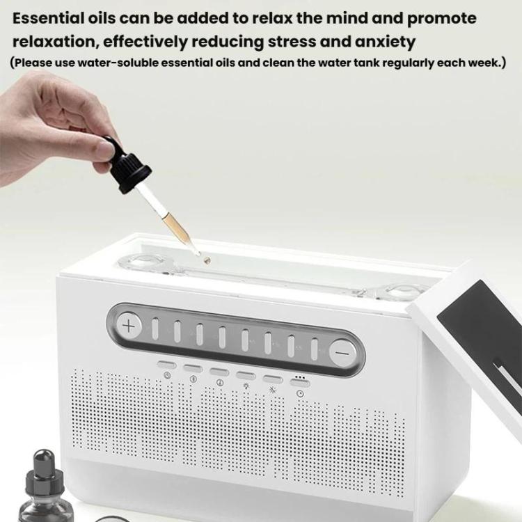 FS301 Indoor Desktop Bluetooth Speaker White Noise Color-Changing Flame Lamp Aromatherapy Diffuser - White