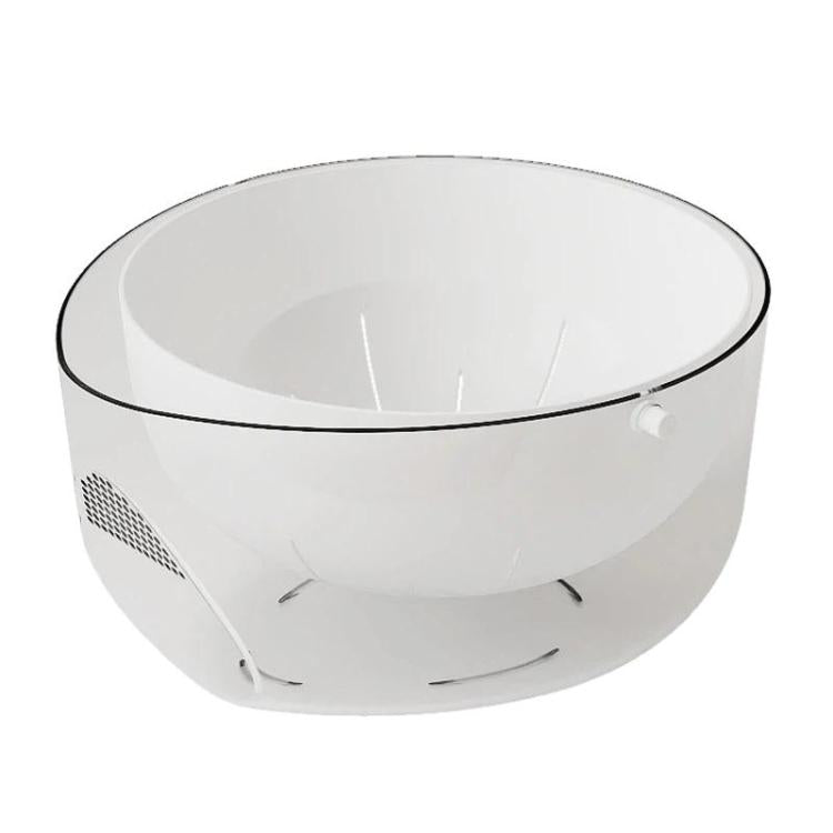Double-Layer Fruit Vegetable Washing & Draining Basket Household Kitchen Rice Draining Basin - Transparent White