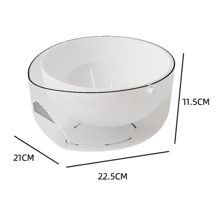 Double-Layer Fruit Vegetable Washing & Draining Basket Household Kitchen Rice Draining Basin - Transparent White