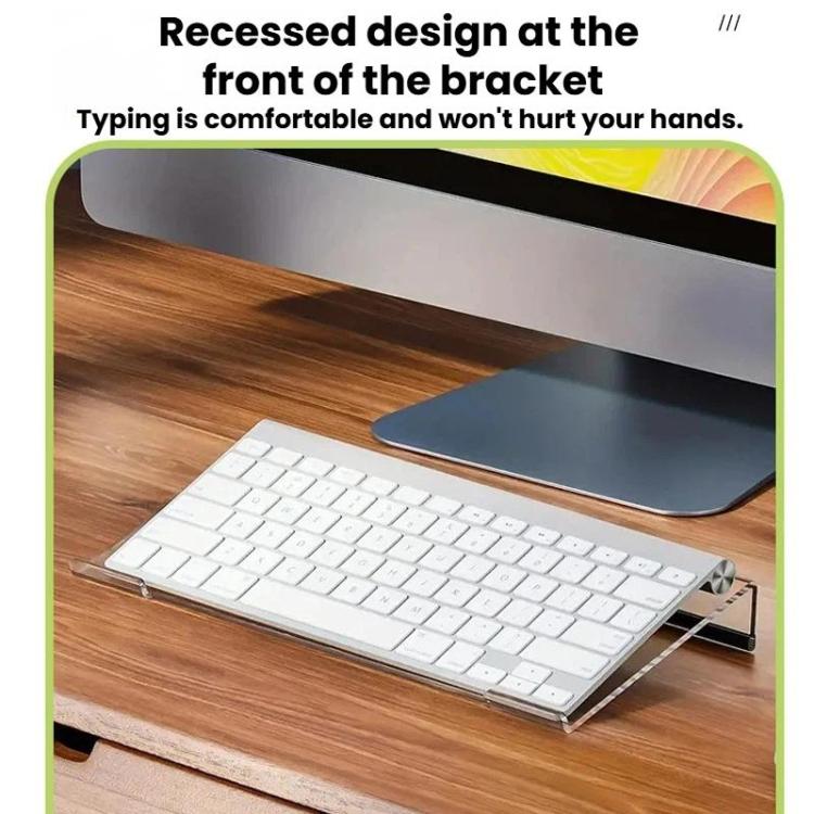 Acrylic Desktop Keyboard Stand Computer Shelf & Typing Support Bracket, Spec: Large With Anti-Slip Strip