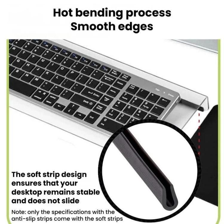 Acrylic Desktop Keyboard Stand Computer Shelf & Typing Support Bracket, Spec: Small With Anti-Slip Strip