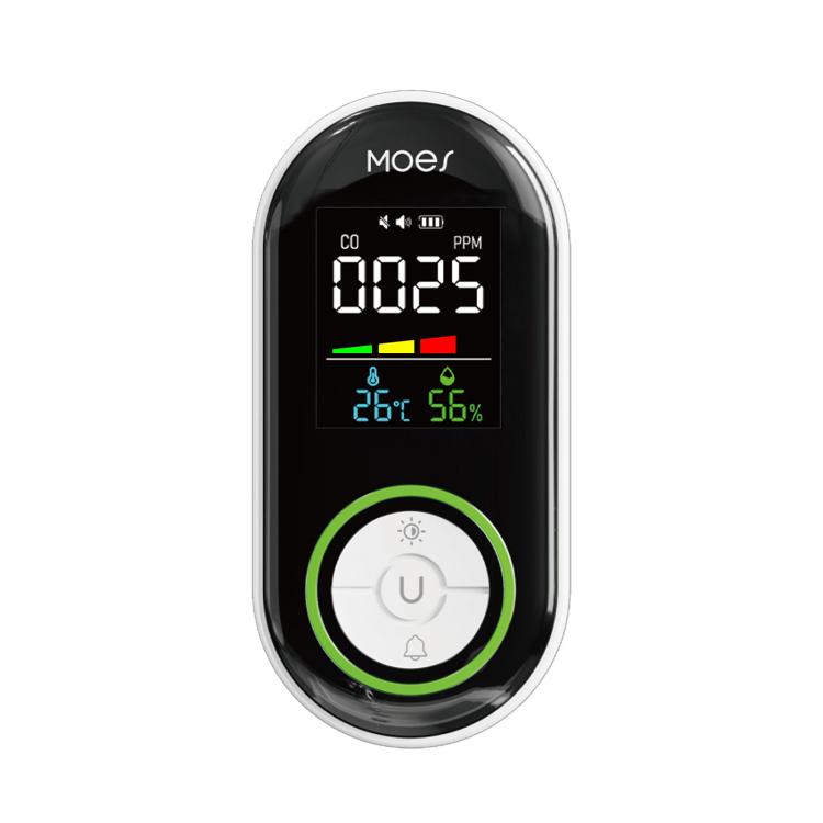 MOES Carbon Monoxide Temperature & Humidity Detector Monitoring Alarm Sensor, Spec: 3 In 1 US Plug
