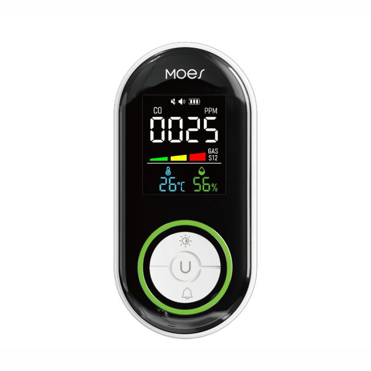MOES Carbon Monoxide Temperature & Humidity Detector Monitoring Alarm Sensor, Spec: 4 In 1 Gas US Plug