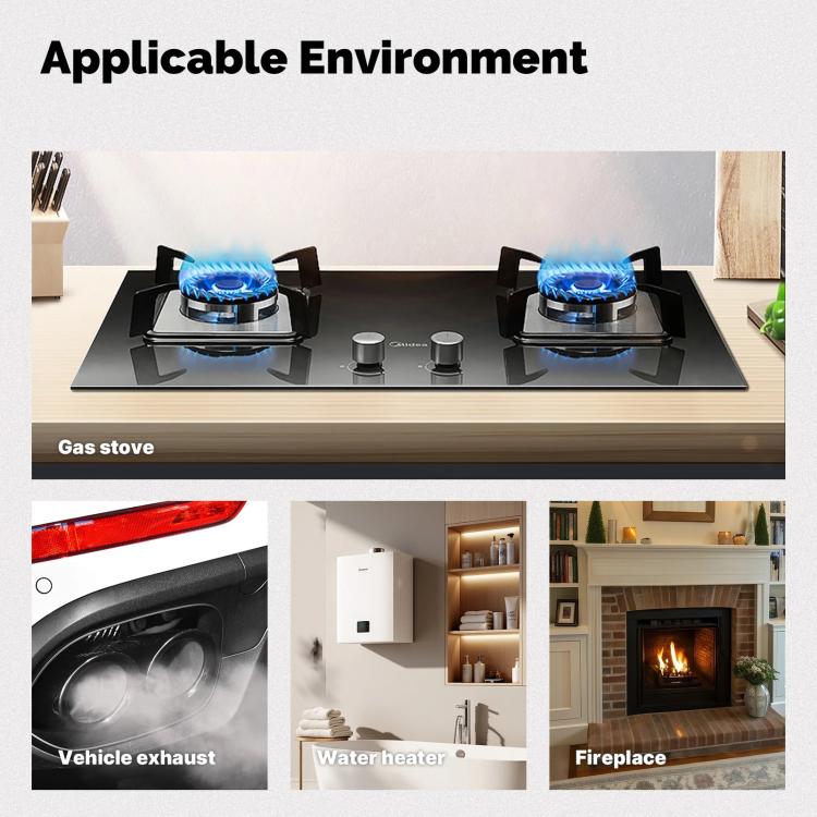 MOES Carbon Monoxide Temperature & Humidity Detector Monitoring Alarm Sensor, Spec: 5 In 1 Gas+Smoke US Plug