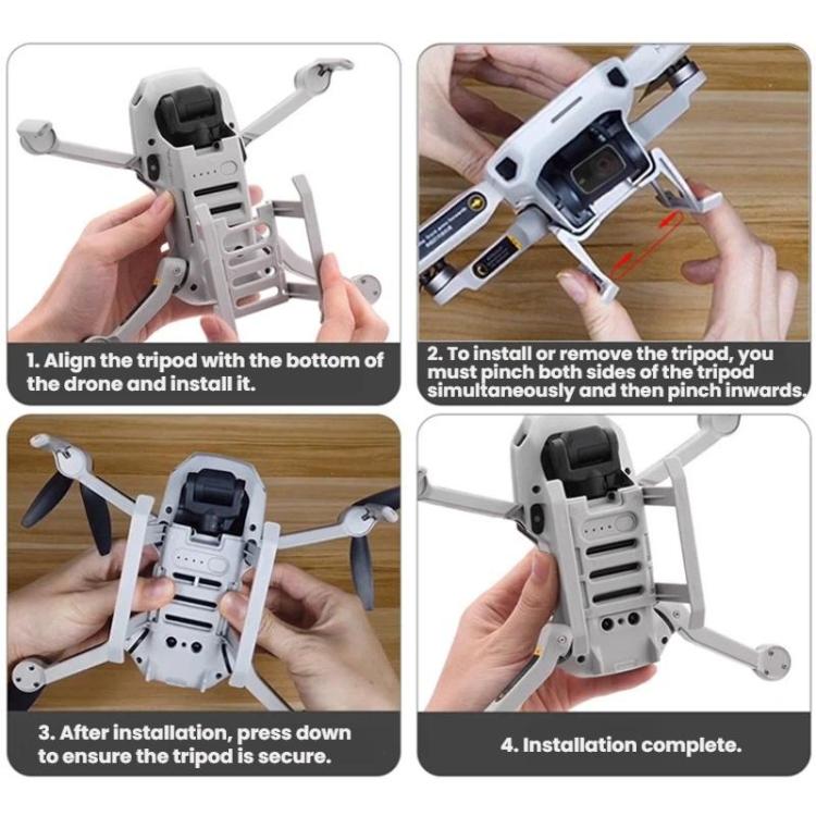 For DJI Mavic Mini / Mini 2 / Mini SE BRDRC Riser Landing Gear - Gray