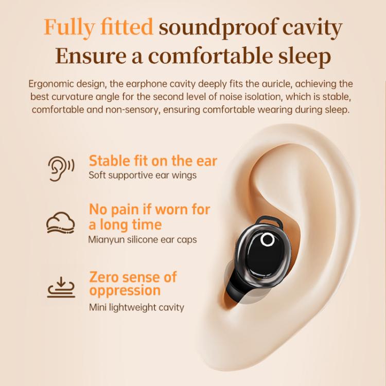 JM28 Mini Bluetooth Earphones With Color Screen Translation & Noise Reduction In-Ear Headphones - Black