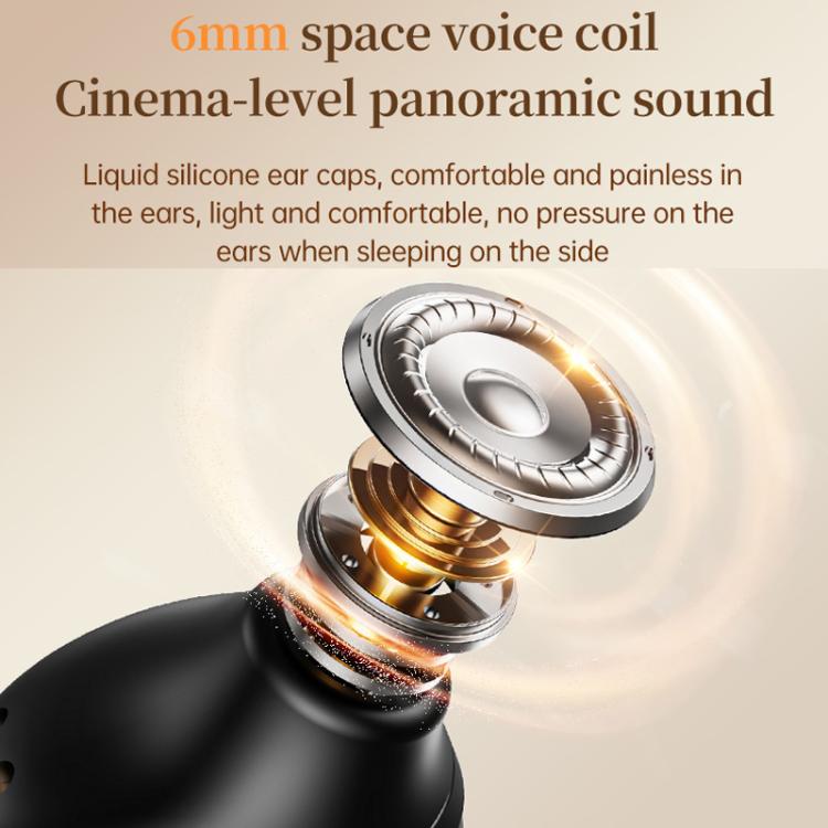 JM28 Mini Bluetooth Earphones With Color Screen Translation & Noise Reduction In-Ear Headphones - Black