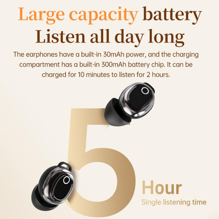 JM28 Mini Bluetooth Earphones With Color Screen Translation & Noise Reduction In-Ear Headphones - Black
