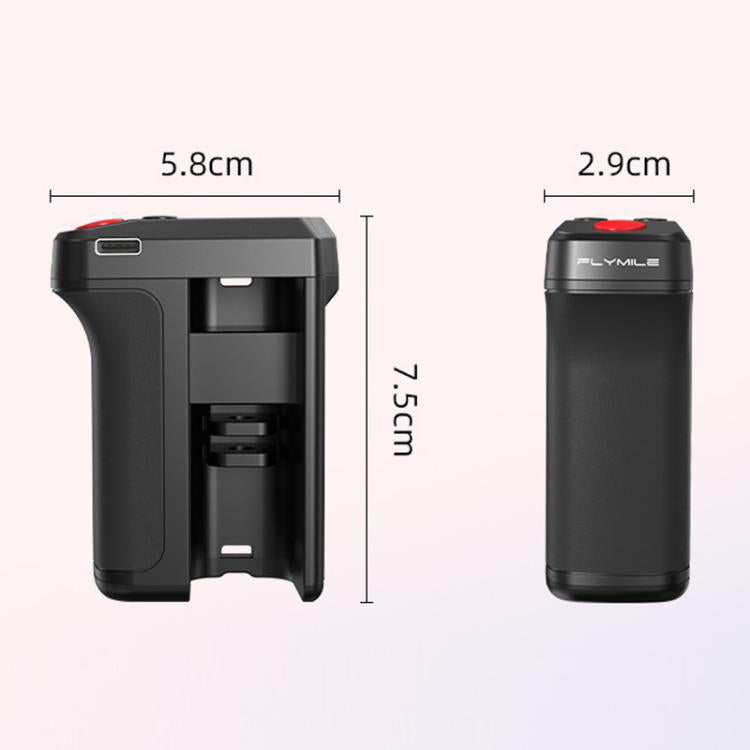 For DJI Osmo Action 5 Pro / 6 Flymile Bluetooth Street Photography Handle Magnetic Quick-Release Base - Black