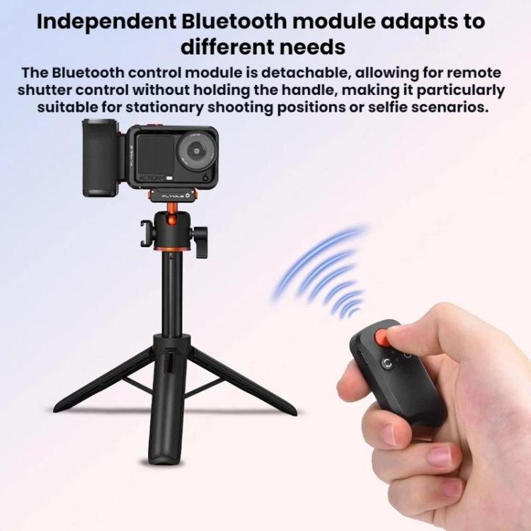 For DJI Osmo Action 5 Pro / 6 Flymile Bluetooth Street Photography Handle Magnetic Quick-Release Base - Black
