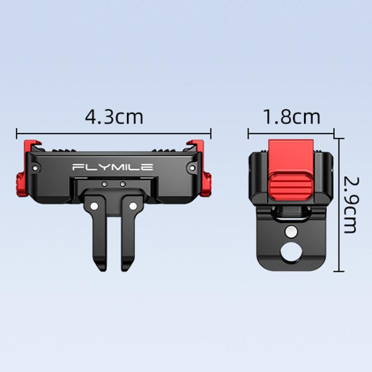 For DJI Osmo 360 / Action 3 / 4 / 5 Pro Flymile Magnetic Quick-Release Adapter Base - Aluminum Alloy