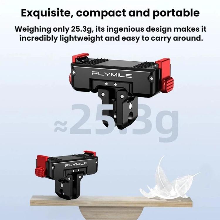 For DJI Osmo 360 / Action 3 / 4 / 5 Pro Flymile Magnetic Quick-Release Adapter Base - Aluminum Alloy