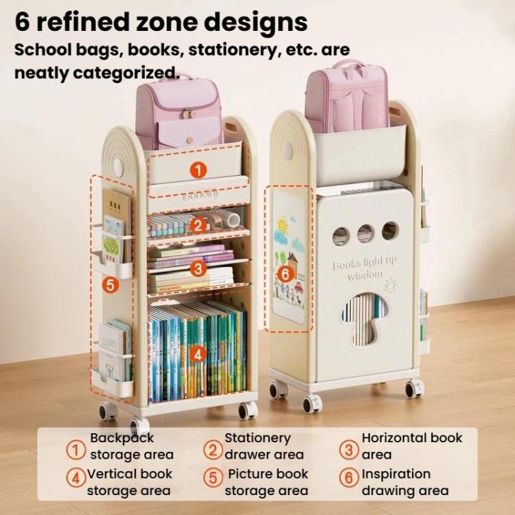 Multifunctional Rolling Storage Cart With Drawers & Dividers Multi-Layer Organizer Shelf With Wheels, Spec: 3 Layers Grey