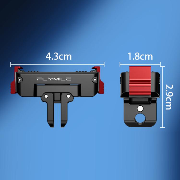 For DJI Osmo 360 / Action 3 / 4 / 5 Pro Flymile Magnetic Quick-Release Adapter Base - Plastic