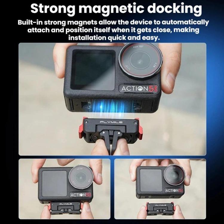 For DJI Osmo 360 / Action 3 / 4 / 5 Pro Flymile Magnetic Quick-Release Adapter Base - Plastic