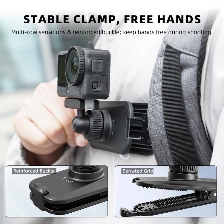 BRDRC Action Cameras Magnetic Quick-release Backpack Shoulder Strap Slip For Insta360 Ace Pro 1 / 2 / ACE / X5