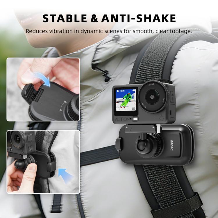 BRDRC Action Cameras Magnetic Quick-release Backpack Shoulder Strap Slip For DJI Action 6 / Nano