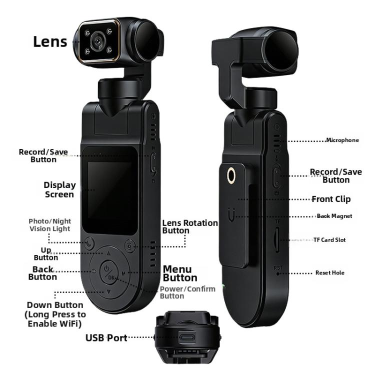 Direct Recording 1080P X20 HD Lens Body Camera Portable Infrared Night Vision Recording Action Camera
