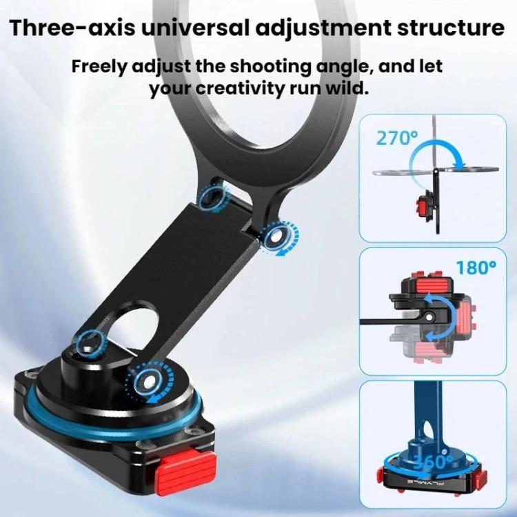 For Insta360 Ace Pro / 2 Flymile Quick-Release Magnetic Extension Stand - Black