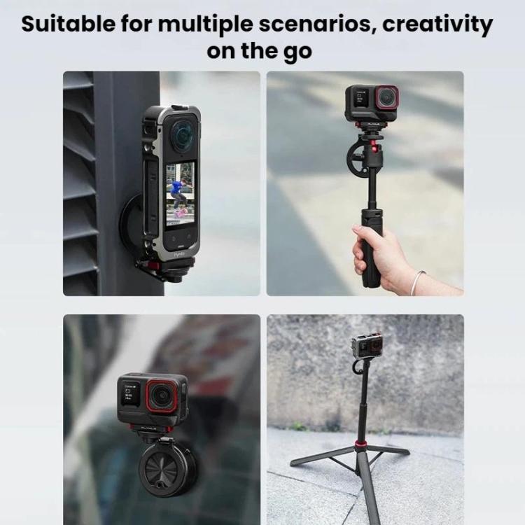 For Insta360 Ace Pro / 2 Flymile Quick-Release Magnetic Extension Stand - Black