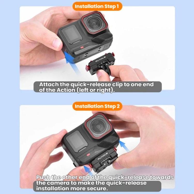 For Insta360 Ace Pro 2 / X5 Flymile Magnetic Extendable Rotating Quick-Release Base - Aluminum Alloy