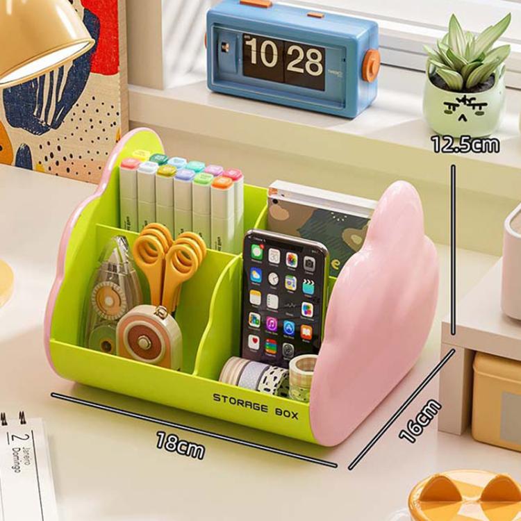 Large-Capacity Desktop Cloud Storage Box Polygonal Cosmetic Storage Rack, Spec: Medium Green