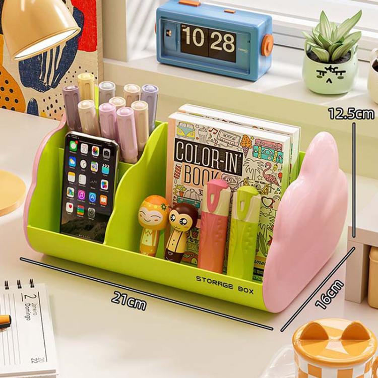 Large-Capacity Desktop Cloud Storage Box Polygonal Cosmetic Storage Rack, Spec: Large Green