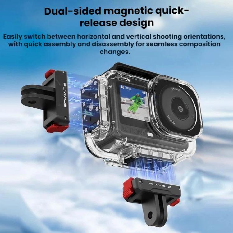 For DJI Osmo Action 6 Flymile 60m Diving Quick-Release Magnetic Waterproof Case - Transparent