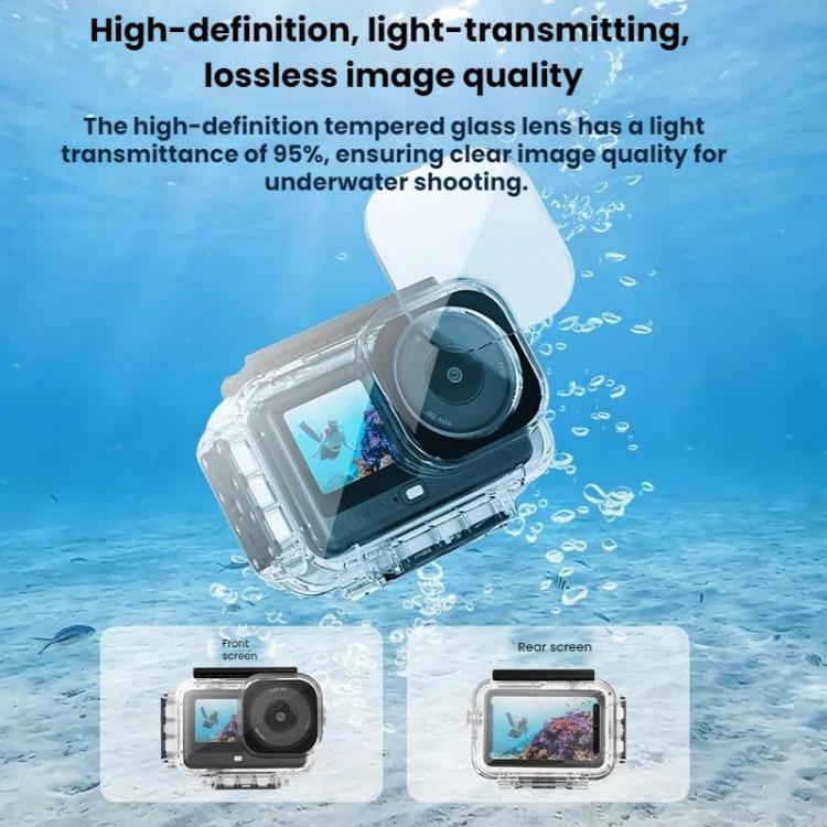 For DJI Osmo Action 6 Flymile 60m Diving Quick-Release Magnetic Waterproof Case - Transparent