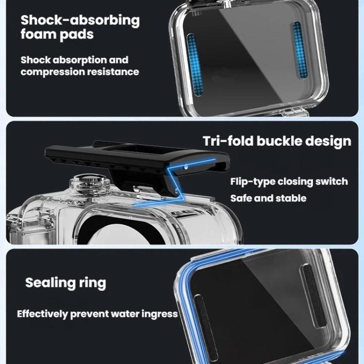For DJI Osmo Action 6 Flymile 60m Diving Quick-Release Magnetic Waterproof Case - Transparent