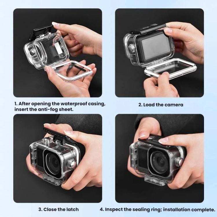 For DJI Osmo Action 6 Flymile 60m Diving Quick-Release Magnetic Waterproof Case - Transparent