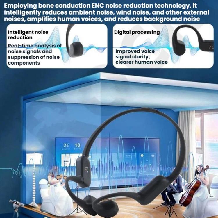 Bone Conduction Hearing Aid Bluetooth Integrated Unit Built-in Microphone - Dark Gray