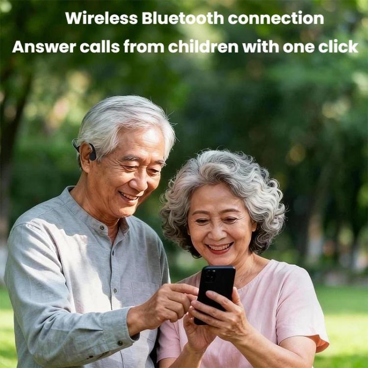 Bone Conduction Hearing Aid Bluetooth Integrated Unit Built-in Microphone - Dark Gray