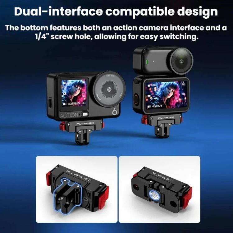 For DJI Osmo Action 6 Rotating Magnetic Quick-Release Expansion Dock - Plastic