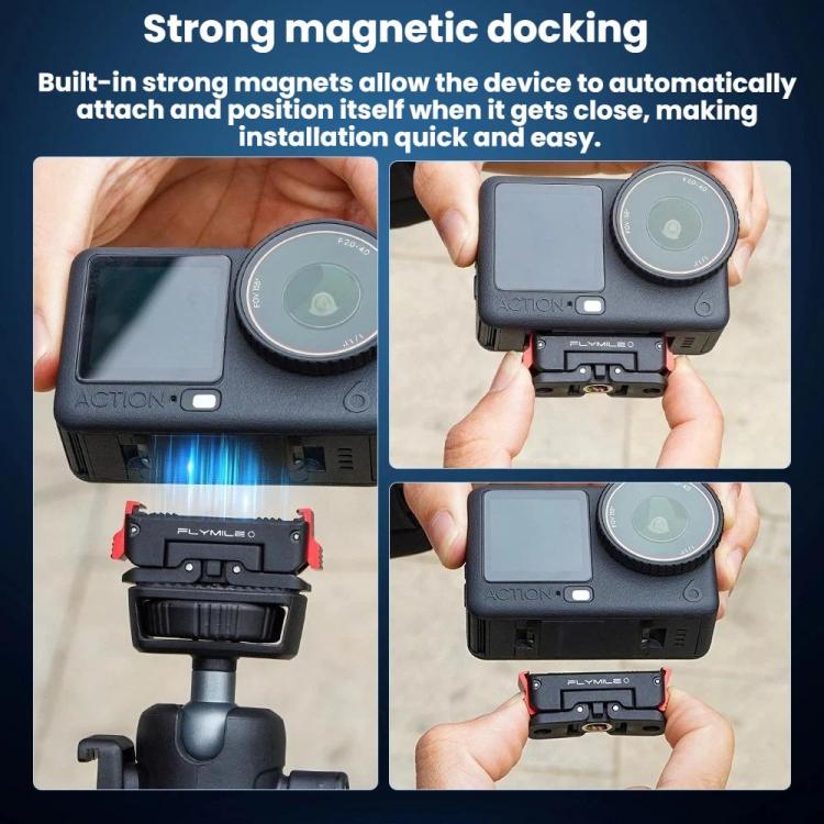 For DJI Osmo Action 6 Rotating Magnetic Quick-Release Expansion Dock - Plastic