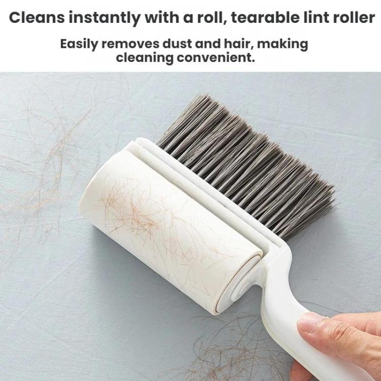 3 In 1 Household Soft-Bristle Brush Dust Remover Lin Roller, Color: White