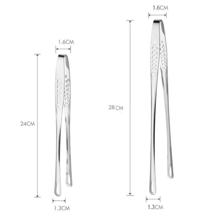 Stainless Steel Barbecue Tongs For Buffets Kitchen Heat-resistant Food Tongs, Size: 24cm